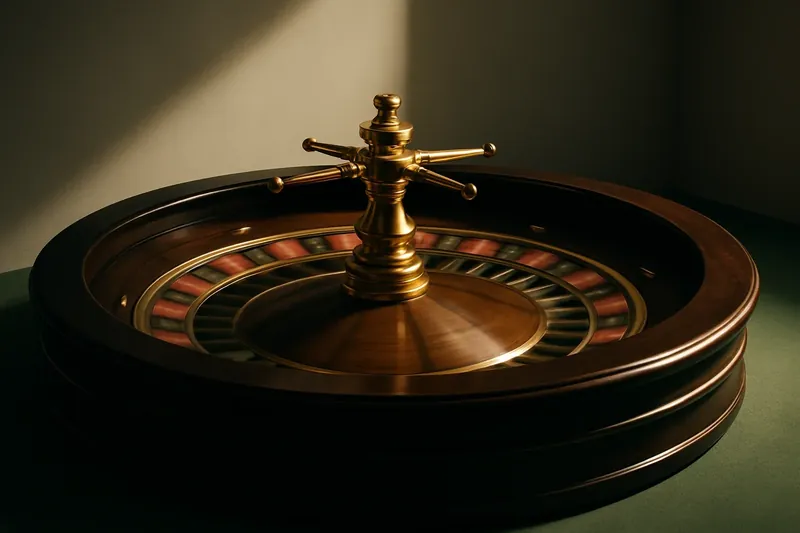 Close-up of live roulette wheel spinning in elegant casino lighting